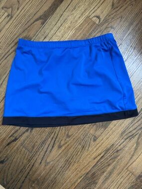 Women’s Blue Athletic Skort with Black Hem
